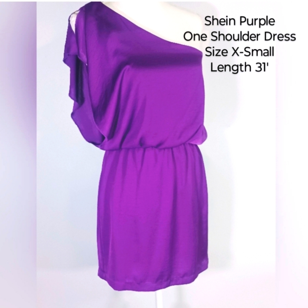 Purple One shoulder Dress X Small